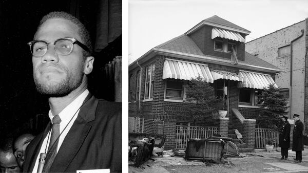 Pictured at right is the East Elmhurst, New York, home of civil rights leader Malcolm X, left, and his family, which was firebombed a week before his Feb. 21, 1965, assassination at the Audubon Ballroom in Manhattan. 