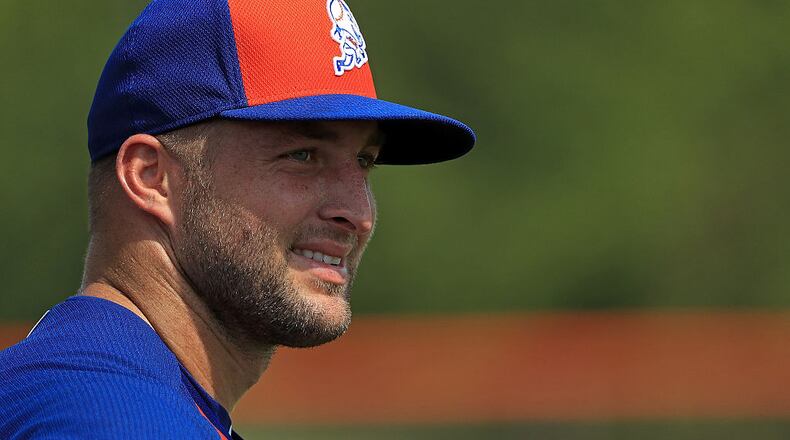 Tim Tebow #15 of the New York Mets works out at an instructional league day at Tradition Field on September 19, 2016 in Port St. Lucie, Florida. (Photo by Mike Ehrmann/Getty Images)
