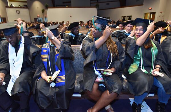 It was a commencement ceremony for students without a school. Thirty-two former Argosy University students were honored June 8, 2019, at Church of Christ at Bouldercrest in DeKalb County for completing their coursework amid chaos. The for-profit school abruptly closed its operations nationwide in March, including in Georgia. HYOSUB SHIN / HSHIN@AJC.COM