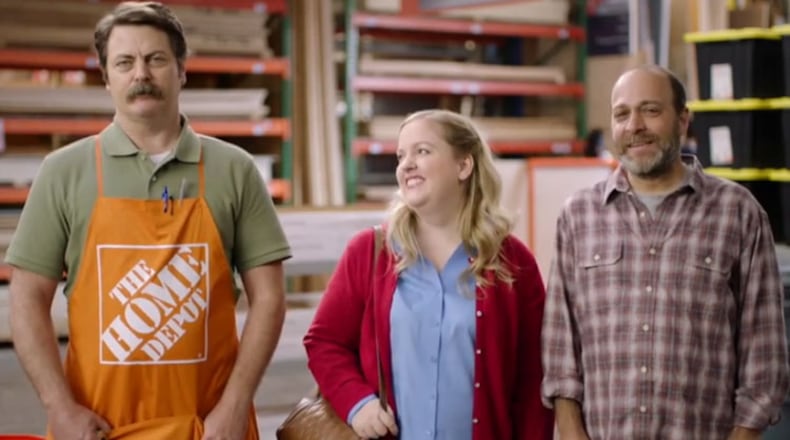 Nick Offerman makes the best Home Depot employee ever! Who needs robots? CREDIT: Last Week Tonight
