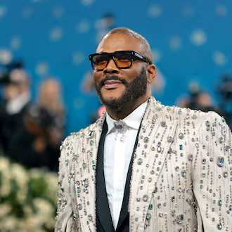 He dropped out of high school, but Tyler Perry converted 330 acres of a former Army post in southwest Atlanta into one of the largest studios in the United States. (Dimitrios Kambouris/Getty Images for The Met Museum/Vogue)