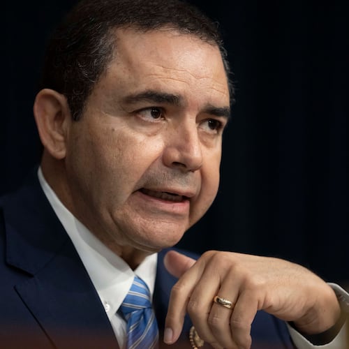 FILE - Rep. Henry Cuellar, D-Texas, speaks during a hearing of the Homeland Security Subcommittee of the House Committee on Appropriations on Capitol Hill, April 10, 2024, in Washington. (AP Photo/Mark Schiefelbein, File)