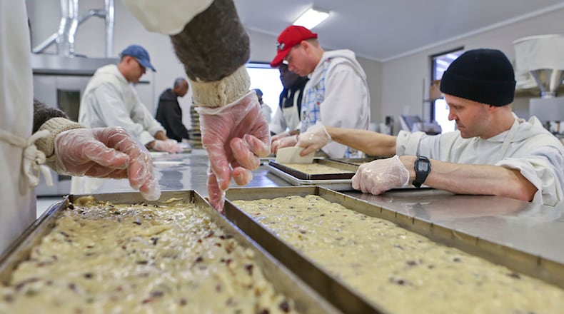 The monks at the Monastery of the Holy Spirit make biscotti and fudge in their bakery.