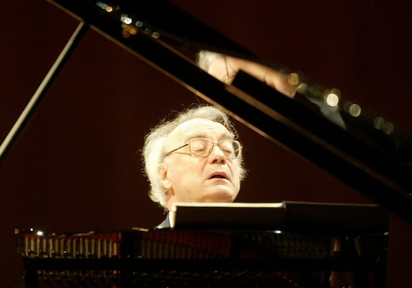 FILE - Austrian pianist Alfred Brendel, performs at the Lucerne Festival Piano 2004, in Lucern, Switzerland. (AP Photo/KEYSTONE, Urs Flueeler)