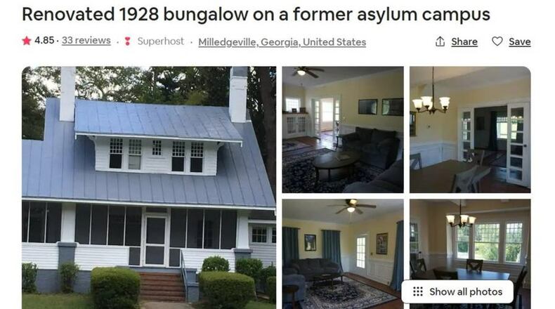 Airbnb guests can now book a stay at a renovated bungalow on the campus of Central State Hospital in Milledgeville, Georgia. (Airbnb)