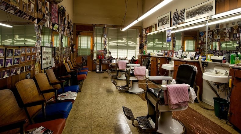 Image of the interior of a barber shop.