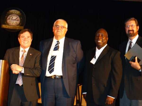The other four inductees: (l-r) WIllard Arbour, Mitch Gray, Al Haynes and John Wetherbee. (Craig Ashwood couldn't make it). CREDIT: Rodney Ho/rho@ajc.com