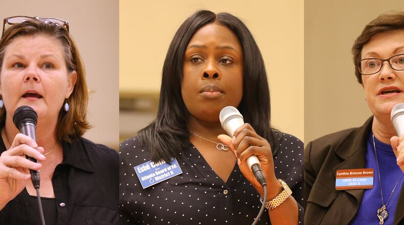 Atlanta school board incumbents Leslie Grant, left, Eshe' Collins, and Cynthia Briscoe Brown won reelection Tuesday.