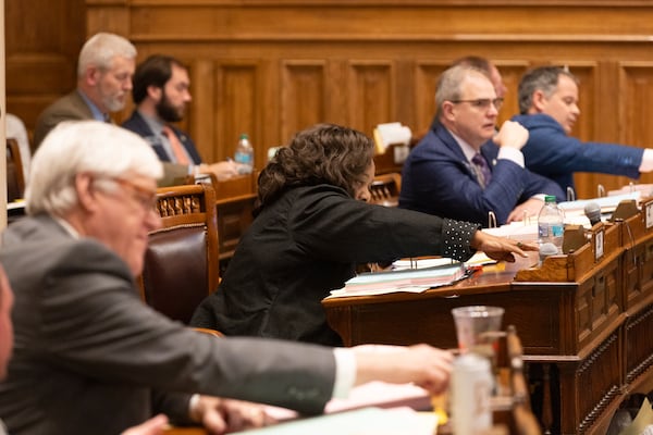 State senators vote on death penalty bill HB 123 in the Senate at the Capitol in Atlanta on Monday. Arvin Temkar/AJC