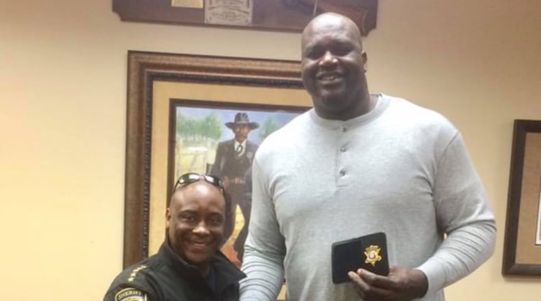 Clayton County Sheriff Victor Hill and Shaquille O'Neal. AJC file.