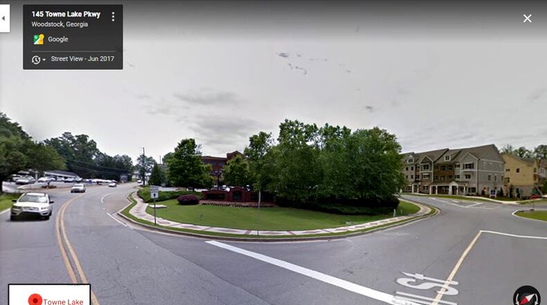 Drivers should be alert to surveyors working along Towne Lake Parkway (left) and Mill Street (right) west of downtown Woodstock, city officials advise. GOOGLE MAPS