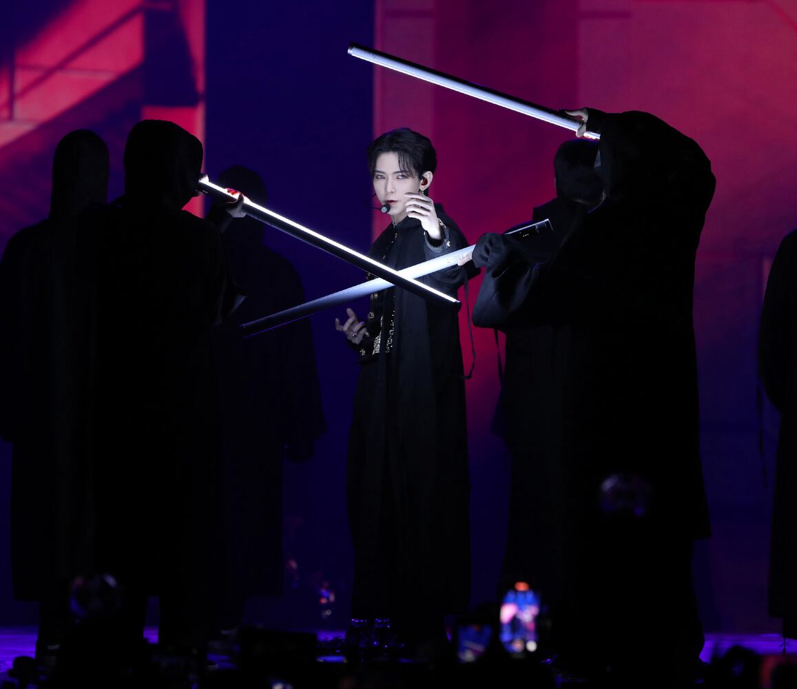 8-member Korean K-pop boy band ATEEZ energized State Farm Arena on Monday, November 21, 2022 on their The Fellowship:Break the Wall Tour. KQ FELLAZ opened the show.
Robb Cohen for the Atlanta Journal-Constitution