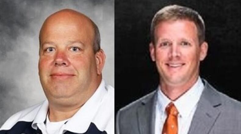 Gwinnett County Public Schools athletic administrators recently earned recognition from the Georgia Athletic Directors Association. Kirk Barton (right), Norcross High School’s athletic director, is the GADA Class AAAAAAA Athletic Director of the Year and Matt McDonald, the athletic director at Lanier High School, is the Class AAAAAA Athletic Director of the Year.