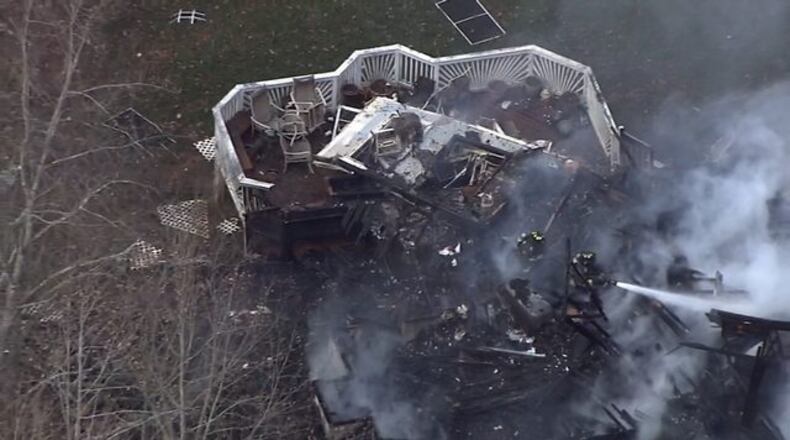 A house was destroyed by a fire in Cherokee County on Friday.