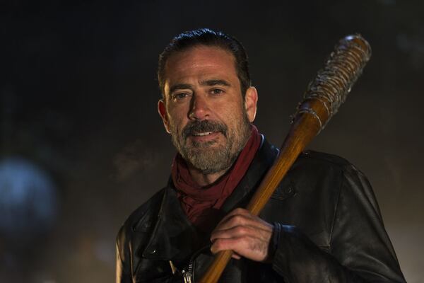  Jeffrey Dean Morgan as Negan made his introduction in the final minutes of the season 6 finale of 'The Walking Dead." CREDIT: AMC