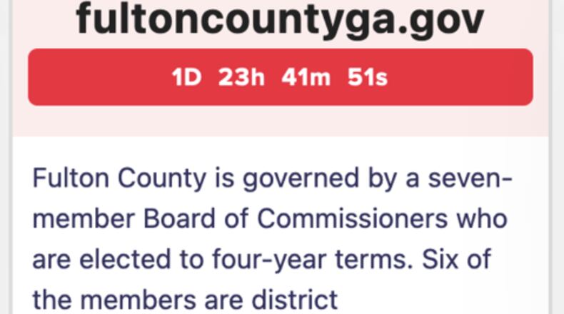 A screenshot from ransomware group LockBit threatens to release data from Fulton County unless a ransom is paid by Thursday morning.