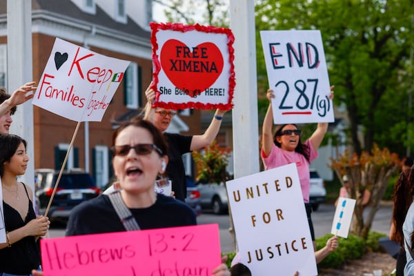 Protesters gathered in Dalton to support a Georgia college student detained by ICE. 