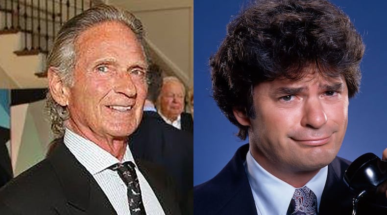 Actor Frank Bonner (right), who died Wednesday at age 79, was a regular on "WKRP in Cincinnati") playing Herb Tarlek, modeled loosely on real-life Atlanta radio sales guy Clarke Brown (left). C- FB, CBS