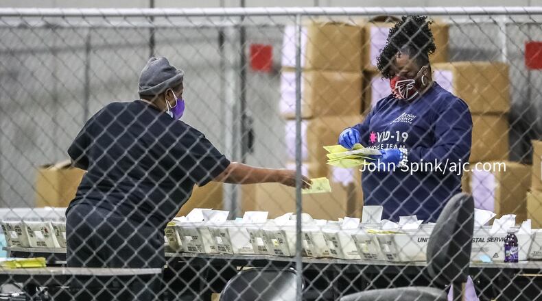 Fulton County election ballot count on Wednesday morning, Jan. 6, 2021. (AJC file photo)