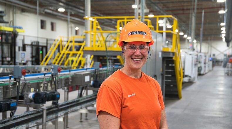 Factory manager Rachel Miller stands in the new Nestle Purina Hartwell plant. She said she plans to add about 40 workers to the 200 employees she has currently. (Contributed)