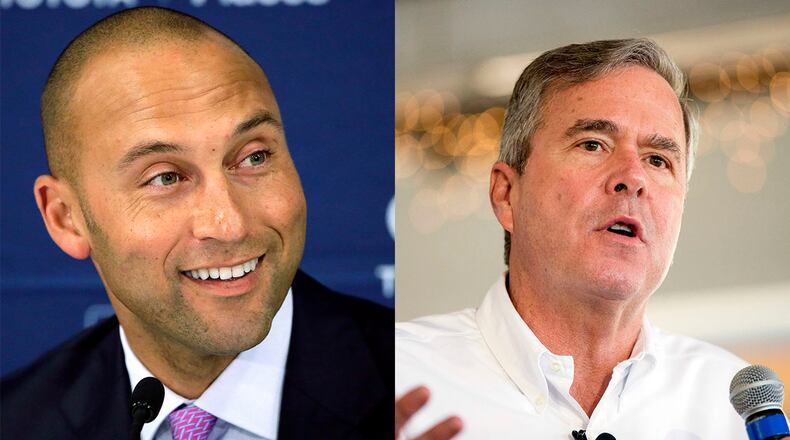A person familiar with the situation tells The Associated Press that former New York Yankees star Derek Jeter and former Florida Gov. Jeb Bush have joined forces in their attempt to buy the Miami Marlins. The person confirmed the partnership on condition of anonymity because Jeter and Bush have not commented.