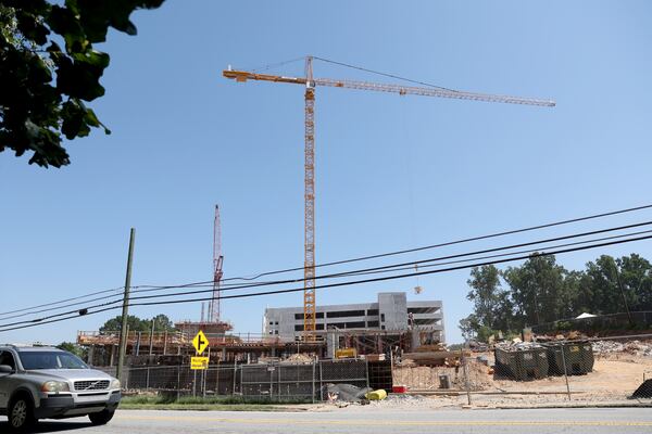 062222 Atlanta: The mixed-use development Bryn House, by the Allen Morris Company, is shown under construction on North Druid Hills in DeKalb County Wednesday, June 22, 2022, in Atlanta. (Jason Getz / Jason.Getz@ajc.com)