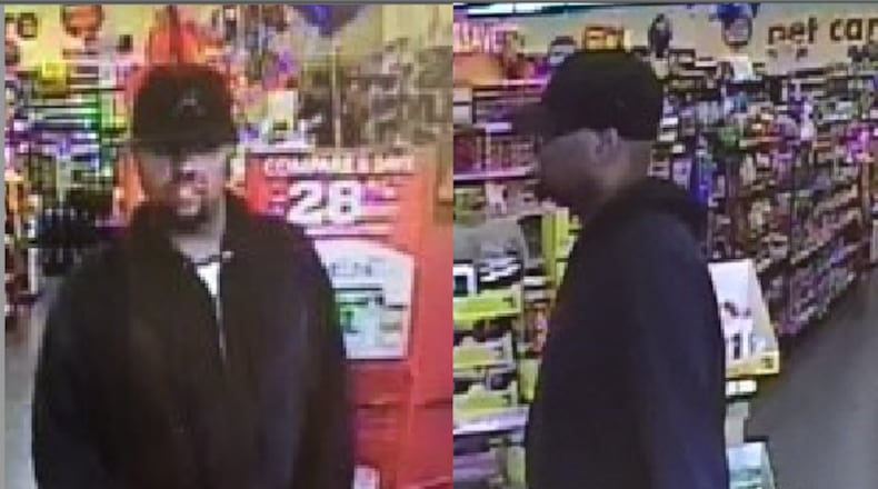 The “serial armed robber” was caught on surveillance video.