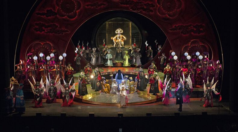 The Atlanta Opera will present Giacomo Puccini’s “Turandot” at the Cobb Energy Performing Arts Centre from April 29-May 7. Puccini’s final opera tells the story of Princess Turandot, who has vowed she will not marry unless a suitor can, under penalty of death for failure, solve her three riddles. CONTRIBUTED BY PHILIP GROSHONG / CINCINNATI OPERA