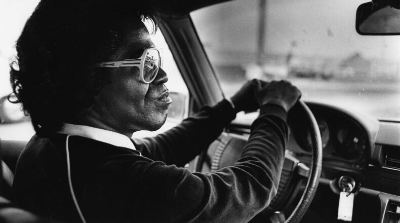 After a meal of fried chicken in his office, James Brown drove Bill King and photographer W.A. Bridges Jr. around Augusta in October 1980. W.A. BRIDGES JR. / AJC FILE PHOTO