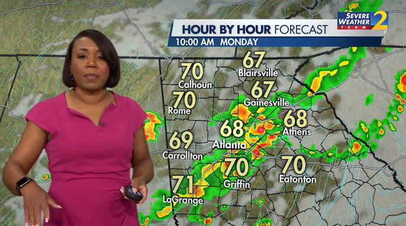 Severe weather was affecting metro Atlanta and North Georgia on Monday morning, May 27, 2024. (Photo: Channel 2 Action News)