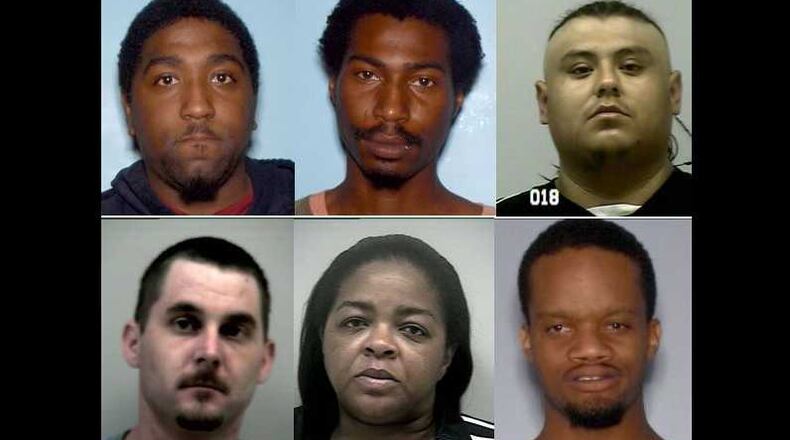 These six fugitives are included on the list of wanted suspects released by the Gwinnett County Sheriff's Office on Dec. 9, 2016.