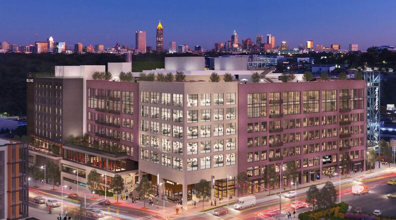 Online vacation rental provider Airbnb will open a research hub at the office portion of the Interlock, a mixed-use development in West Midtown. / Courtesy of S.J. Collins Enterprises