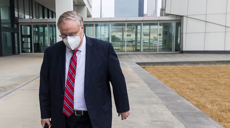 Georgia’s former insurance commissioner, Jim Beck, turned himself in to begin his federal prison sentence Thursday, his attorney said. (Jenni Girtman for The Atlanta Journal-Constitution)