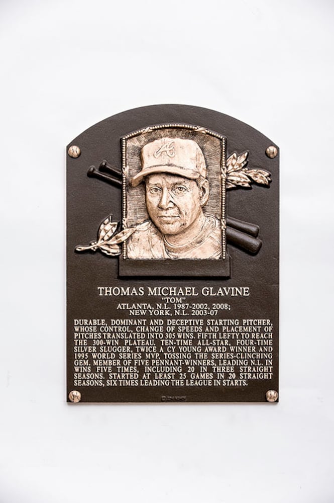 Tom Glavine's Baseball Hall of Fame plaque
