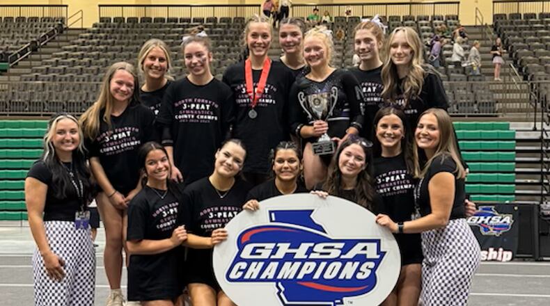 North Forsyth's gymnastics team won its first state championship on April 25, 2025, at the Buford Arena.