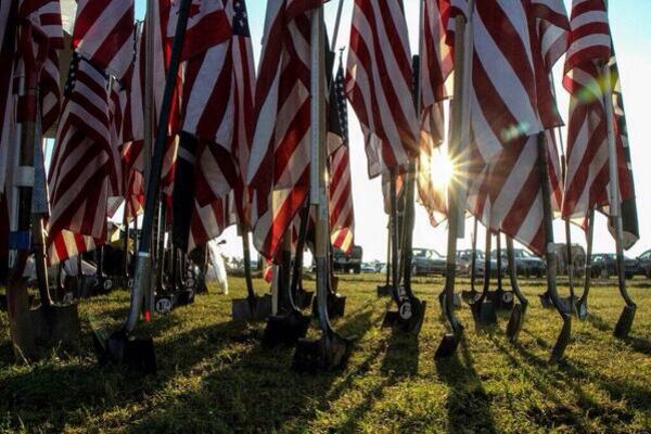 The one thing consistent with the F3 workouts is the shovel flag. The American flag represents freedom, F3 is open to all men and all are free to lead.