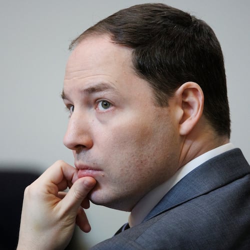 FILE - Brendan Banfield looks on during the double murder trial for Brendan Banfield in Fairfax County Circuit Court, Jan. 14, 2026, in Fairfax, Va. (AP Photo/Tom Brenner, Pool, File)