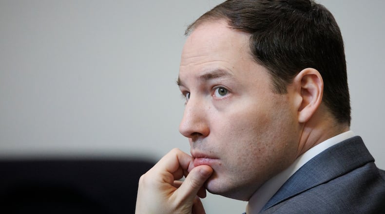 FILE - Brendan Banfield looks on during the double murder trial for Brendan Banfield in Fairfax County Circuit Court, Jan. 14, 2026, in Fairfax, Va. (AP Photo/Tom Brenner, Pool, File)