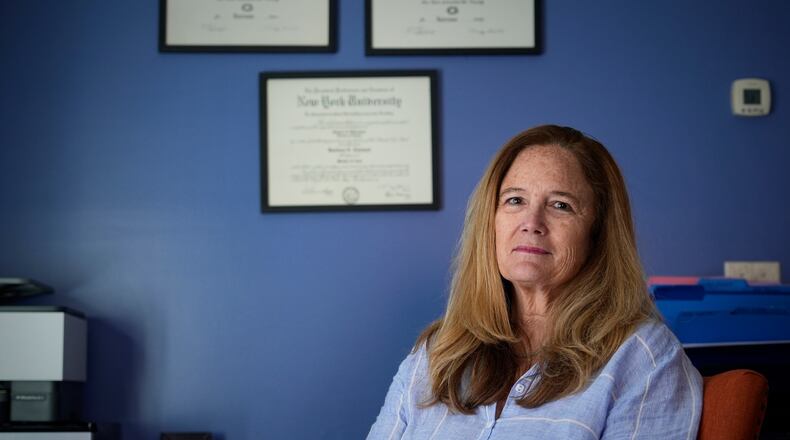 Barbara Howaniec, a psychiatric nurse practitioner, poses for a photo in her office on Monday, June 15, 2026, in Portland, Maine. (AP Photo/Robert F. Bukaty)