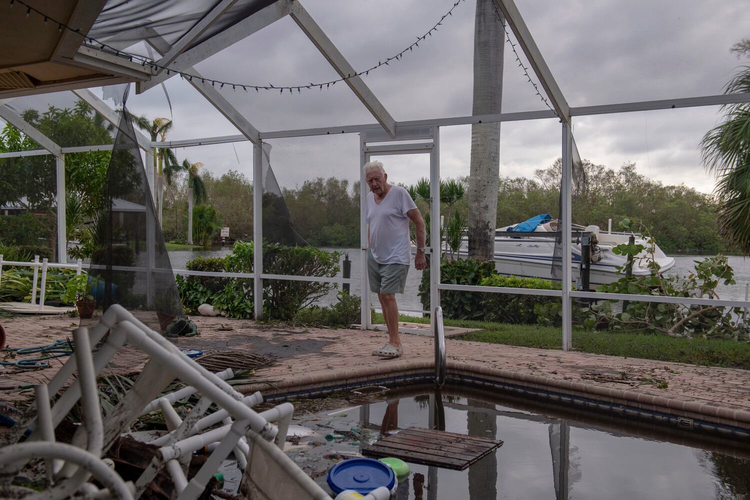 Destruction from Hurricane Ian in Fort Myers, Fla. on Thursday, Sept. 29, 2022. (Hilary Swift/The New York Times)