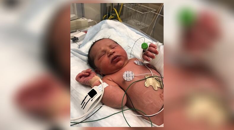 The baby, who is being called India, is stable and is being treated Friday morning at an area hospital.