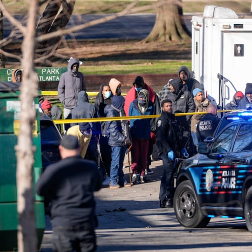 Atlanta police responded to the Central Park Recreation Center on Thursday after two people were shot, officials said. (Ben Hendren for the AJC)
