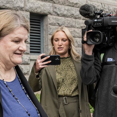 FILE - Milwaukee County Circuit Judge Hannah Dugan leaves the federal courthouse after a hearing in Milwaukee on May 15, 2025. (AP Photo/Andy Manis, File)