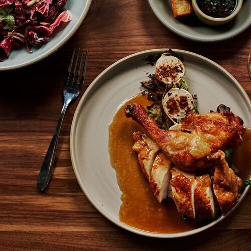 The succulent, tender poulet rouge is one of the menu offerings at Madeira Park. (Courtesy of Andrew Thomas Lee / Madeira Park)