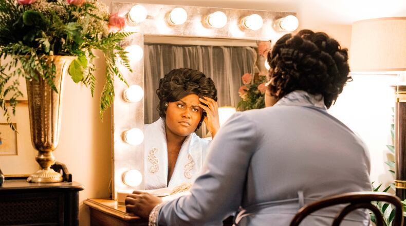 Danielle Brooks portrays gospel icon Mahalia Jackson in the Lifetime film "Robin Roberts Presents: Mahalia Jackson," directed by Kenny Leon. Courtesy of Lifetime