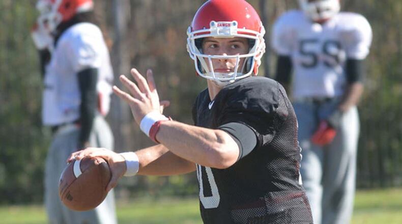 Faton Bauta, a redshirt sophomore from West Palm Beach, Fla., has been splitting snaps with redshirt freshman Brice Ramsey for Georgia's backup quarterback.