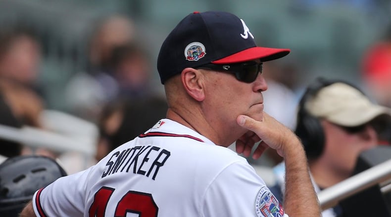 Brian Snitker at work. (Curtis Compton/AJC photo)