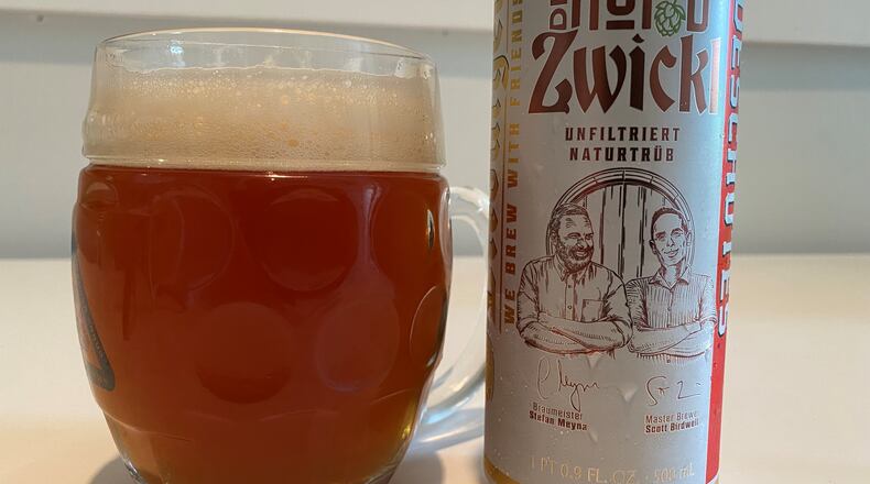 Beer Pick: Bitburger and Deschutes collaborated on unfiltered Dry Hop’d Zwickl. / Bob Townsend for the Atlanta Journal-Constitution.