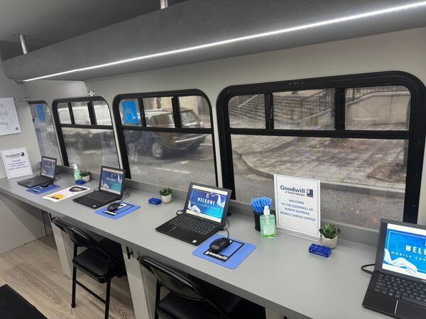 Goodwill of North Georgia launched a mobile career center with computer workstations and internet access in 2025. (Courtesy of Goodwill of North Georgia)
