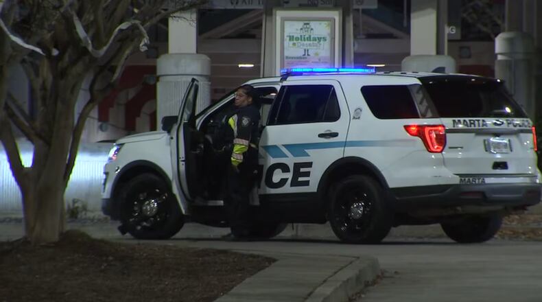 MARTA police are investigating after a bystander was injured during a shootout on a bus Wednesday, officials said.